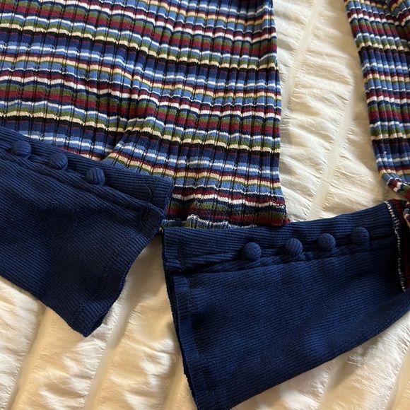 Free People Donna striped t-shirt with button sleeve NWT ✨ - Picture 5 of 6